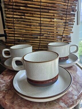 Denby Potters Wheel Mug & Saucers Set